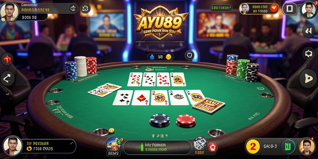 Tampilan gameplay Poker yang seru dan mendebarkan.