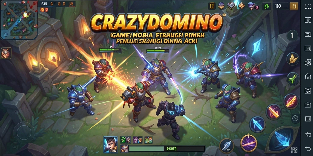 Screenshot gameplay menunjukkan aksi seru dalam <strong>CRAZYDOMINO</strong>.
