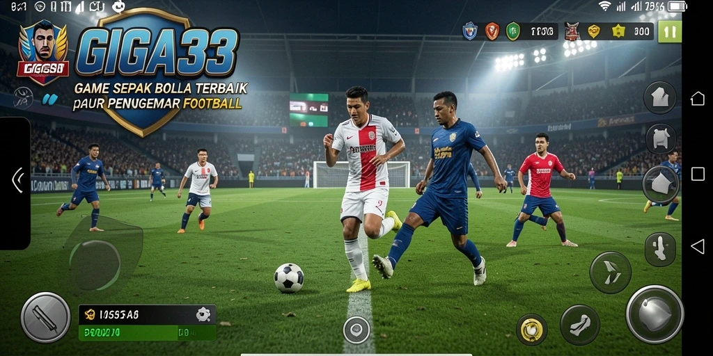 Tangkapan layar gameplay GIGA33 yang menunjukkan aksi seru di lapangan.