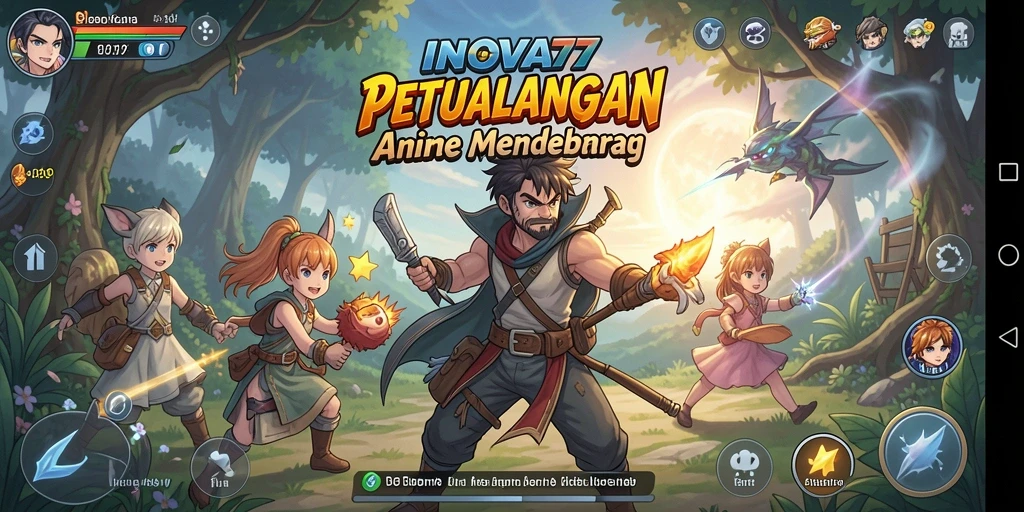 Tampilan gameplay menarik dari INOVA77 dengan karakter anime.