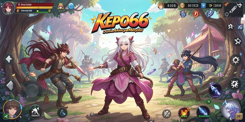 Tampilan gameplay KEPO66 yang menampilkan berbagai pilihan anime.