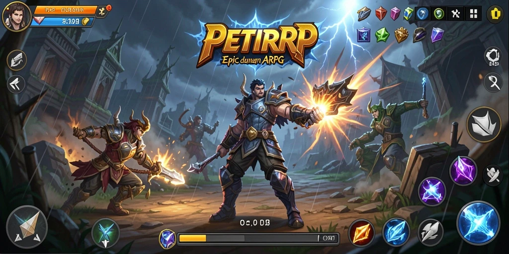 Tampilan gameplay mendebarkan dari PETIRRP dalam dunia ARPG.