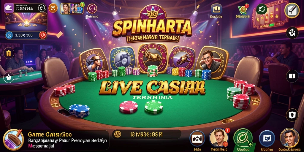 Screenshot gameplay SPINHARTA yang menampilkan keseruan permainan Live Casino.